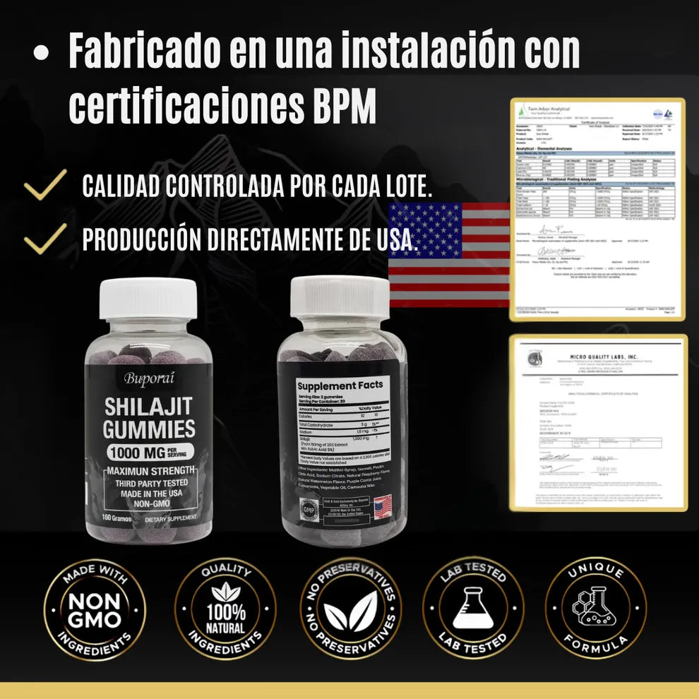 Buporai Shilajit Gummies – Potencia Masculina