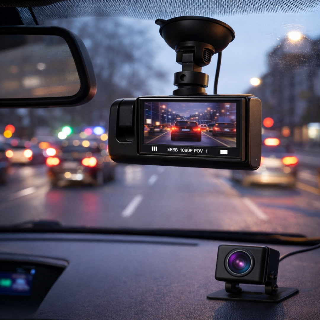 CÁMARA DASHCAM 3 EN 1 – SEGURIDAD TOTAL PARA TU AUTO
