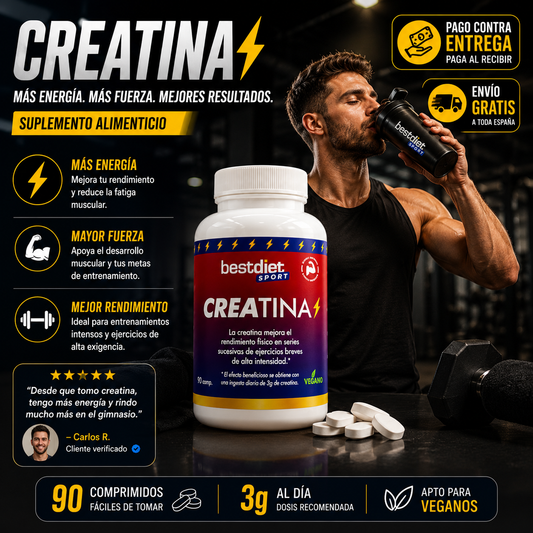 🔋Suplemento de creatina en comprimidos – 90 unidades 🔥