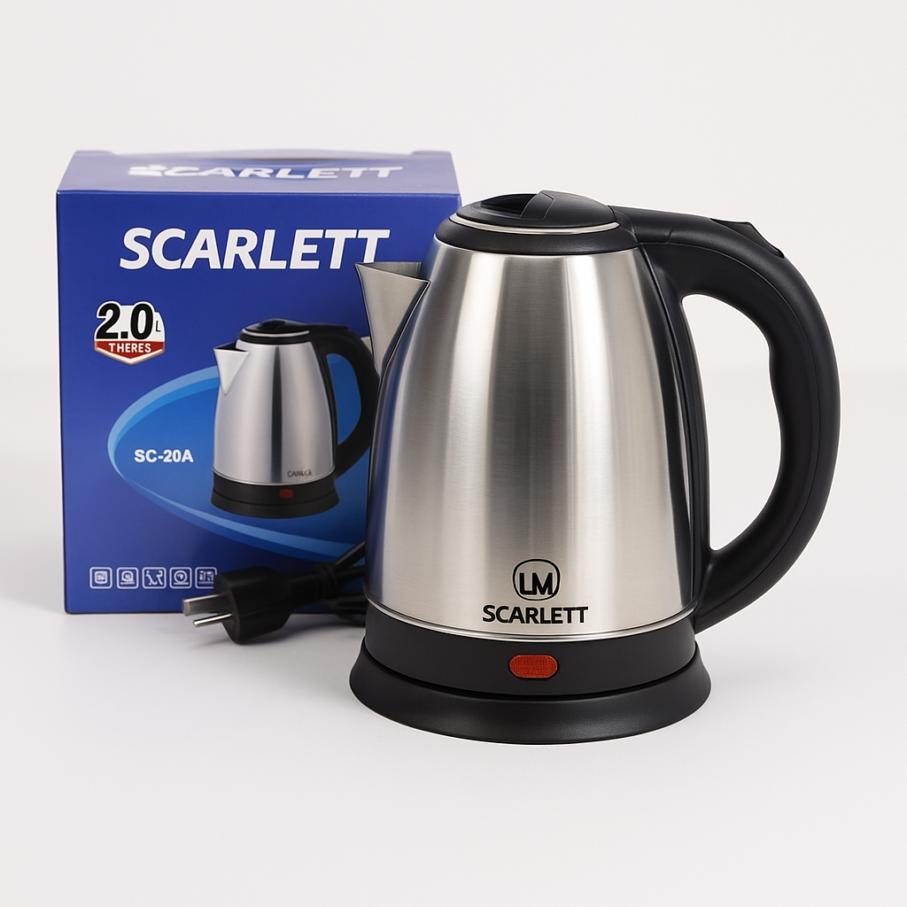 Scarlett® Hervidor Eléctrico Scarlett de Acero Inoxidable 2 Litros | Rápido, Seguro y Eficiente