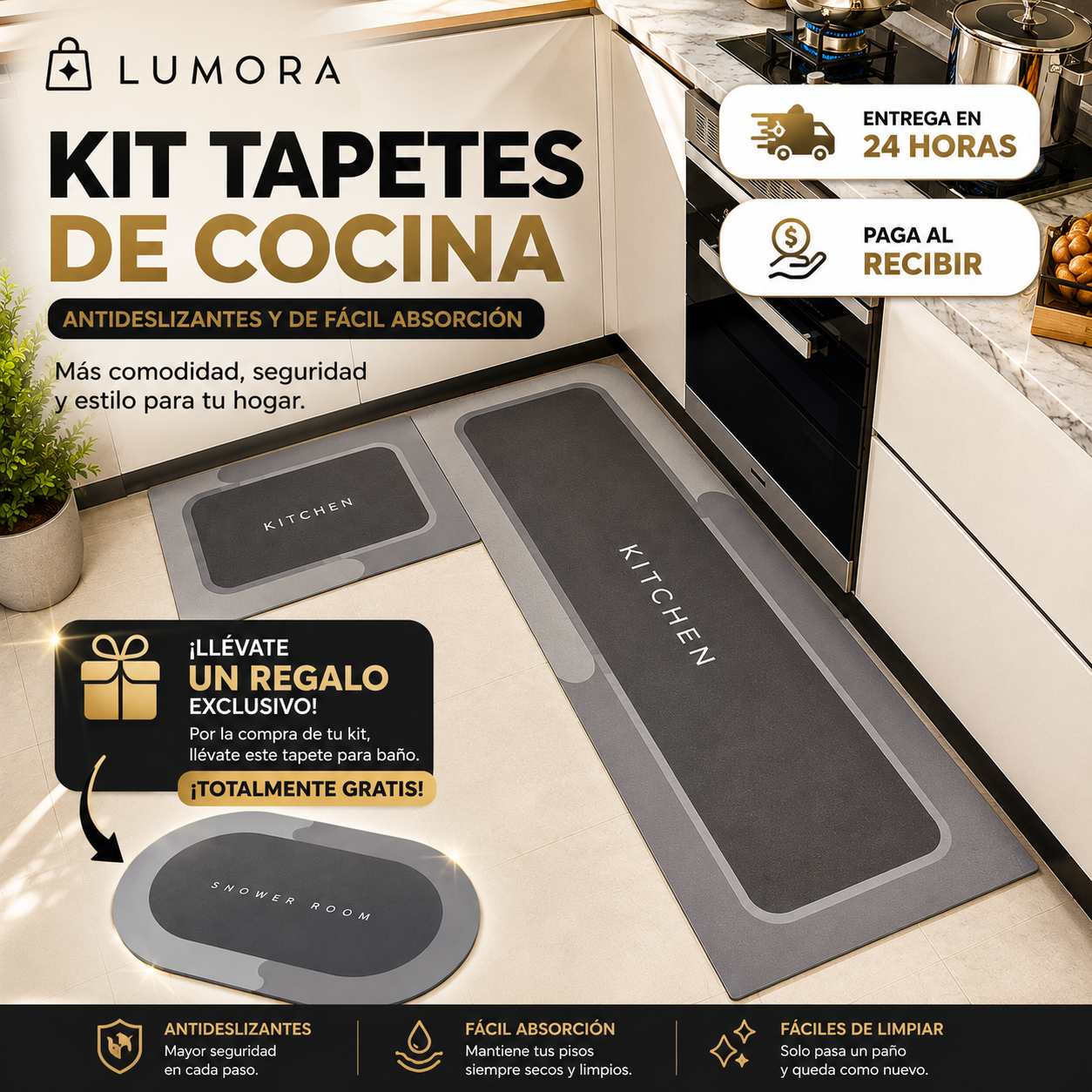 🫧 Pack de alfombrillas antideslizantes y de fácil absorción 🔥