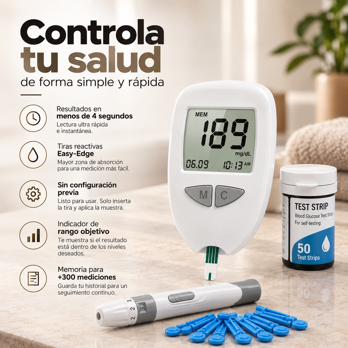 Kit Completo de Control de Glucosa