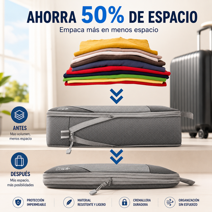 🧳 Set de 5 bolsas organizadoras de compresión para maleta 🔥