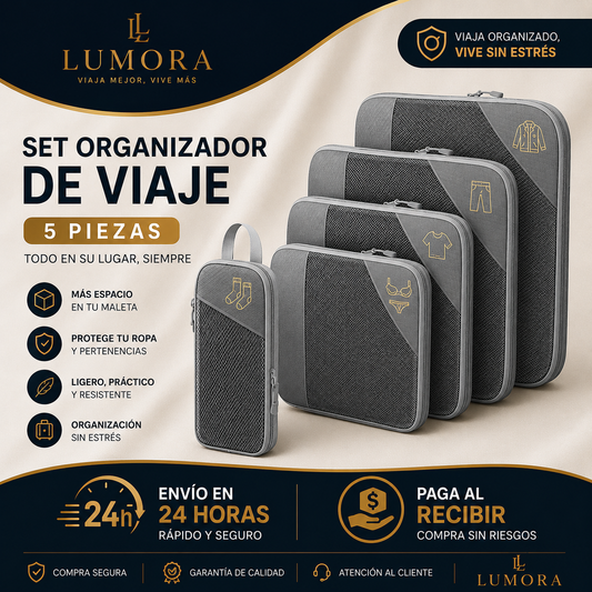 🧳 Set de 5 bolsas organizadoras de compresión para maleta 🔥