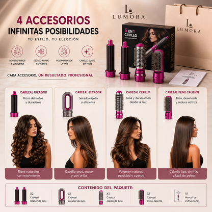 💇‍♀️ Super Cepillo Multifunción 5 en 1 Prime 🔥