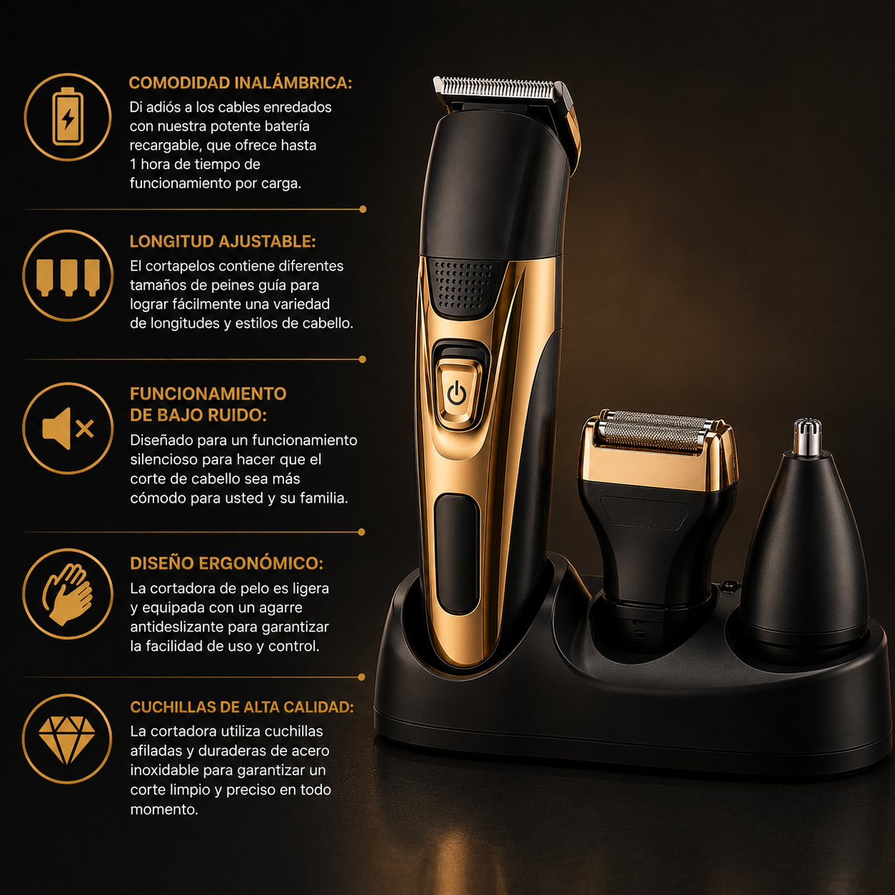 Cortapelo recargable 3 en 1