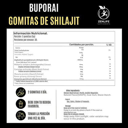 Buporai Shilajit Gummies – Potencia Masculina