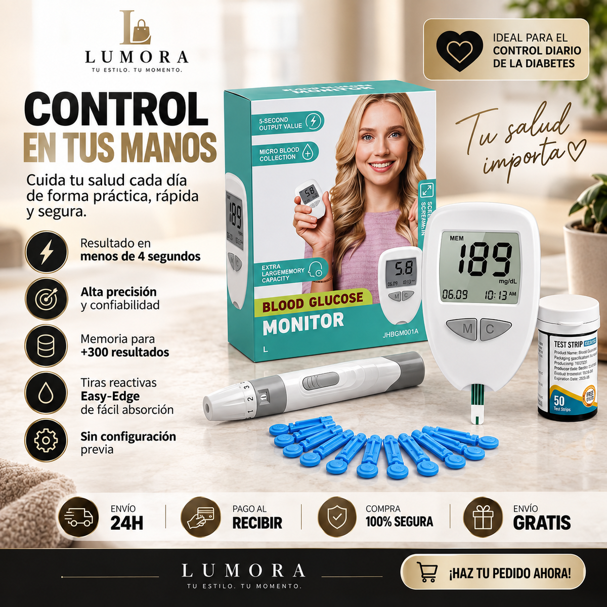 Kit Completo de Control de Glucosa