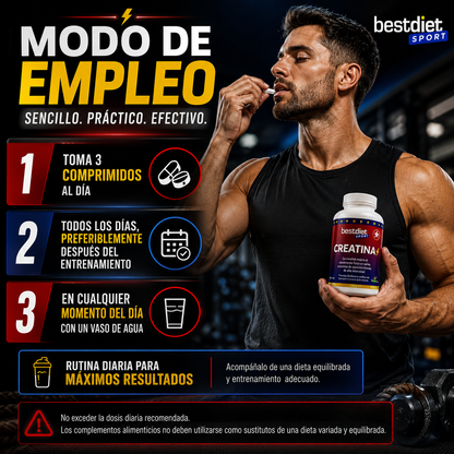 Suplemento de creatina en comprimidos – 90 unidades