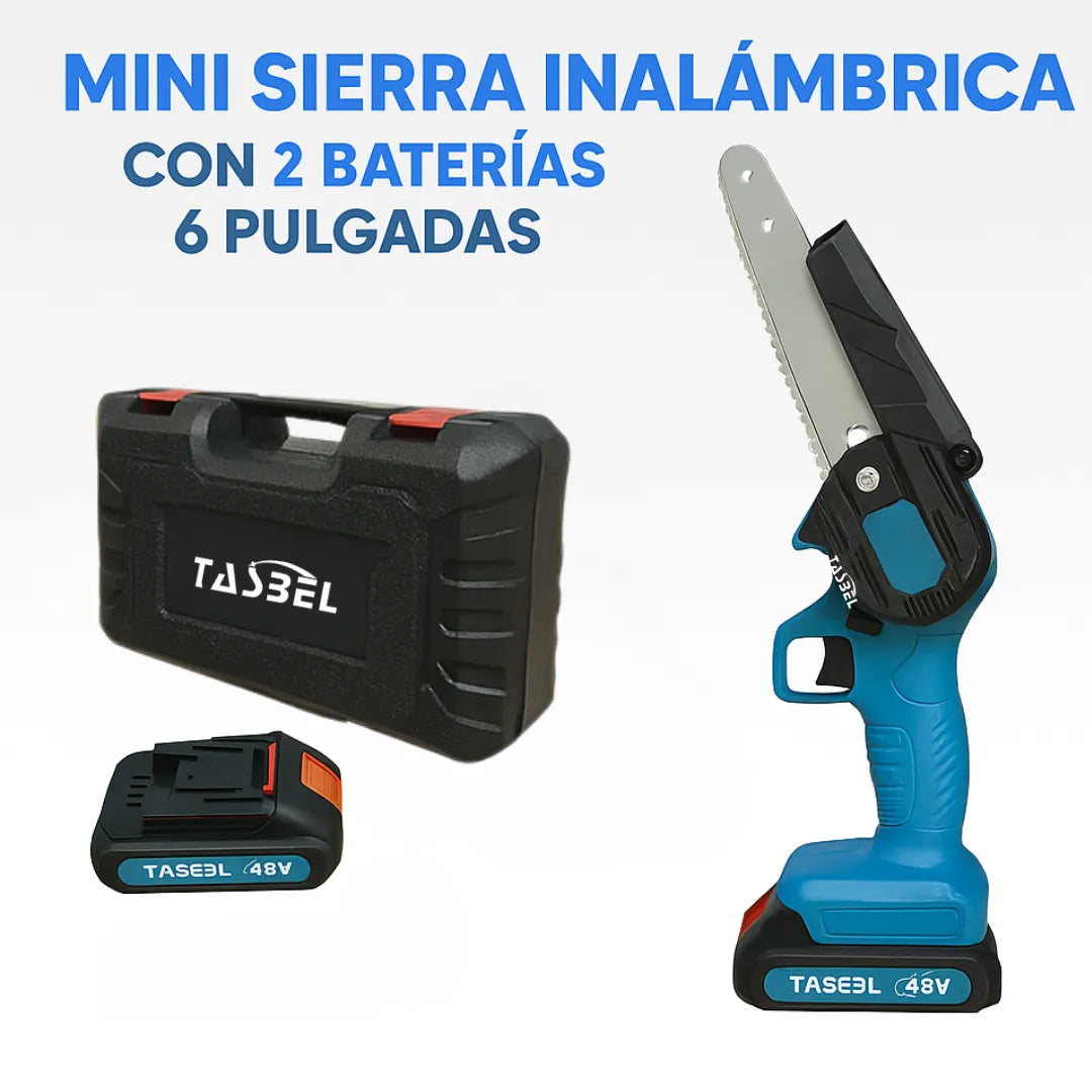 MOTOSIERRA 48V INALÁMBRICA + 2 BATERÍAS Y MALETÍN